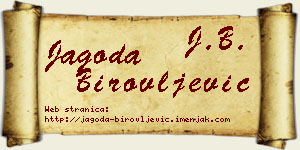 Jagoda Birovljević vizit kartica